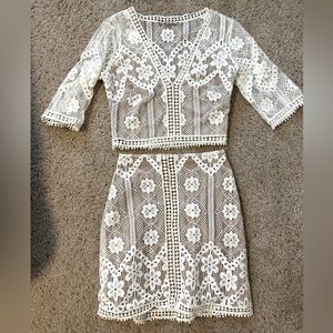 For love and lemons Florence lace top and skirt set